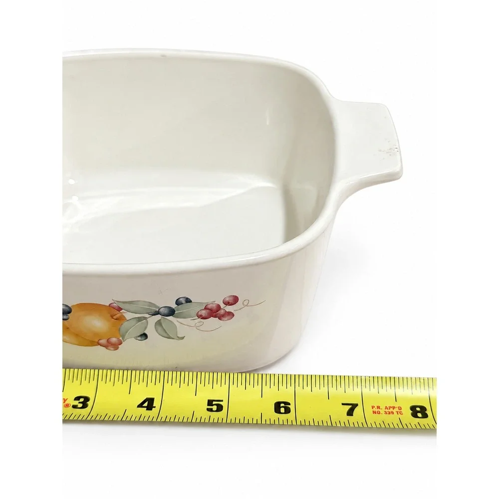 Corningware Abundance Fruit Square Casserole Set Large 8.5